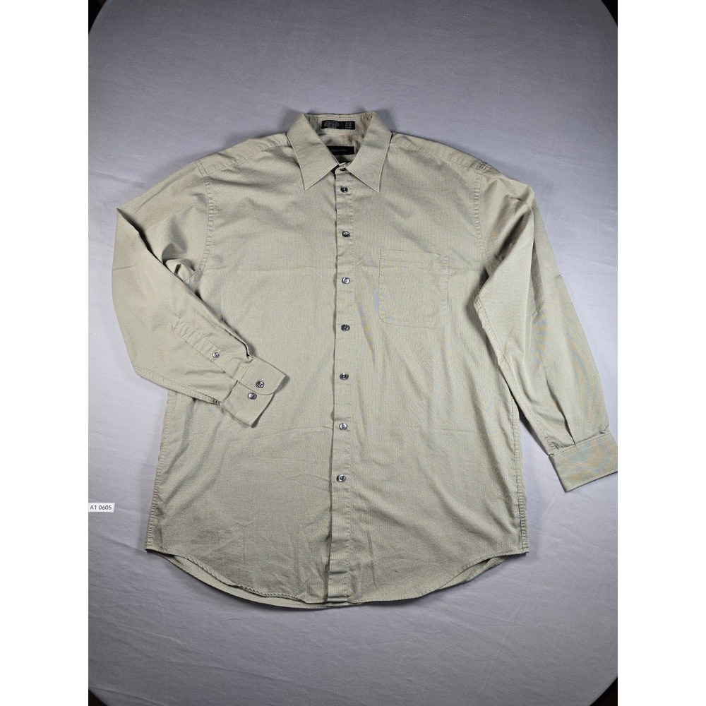 Claiborne T-Weave Men's Long Sleeve Button Up Dress Shirt Size 16 1/2 34/35 Lg